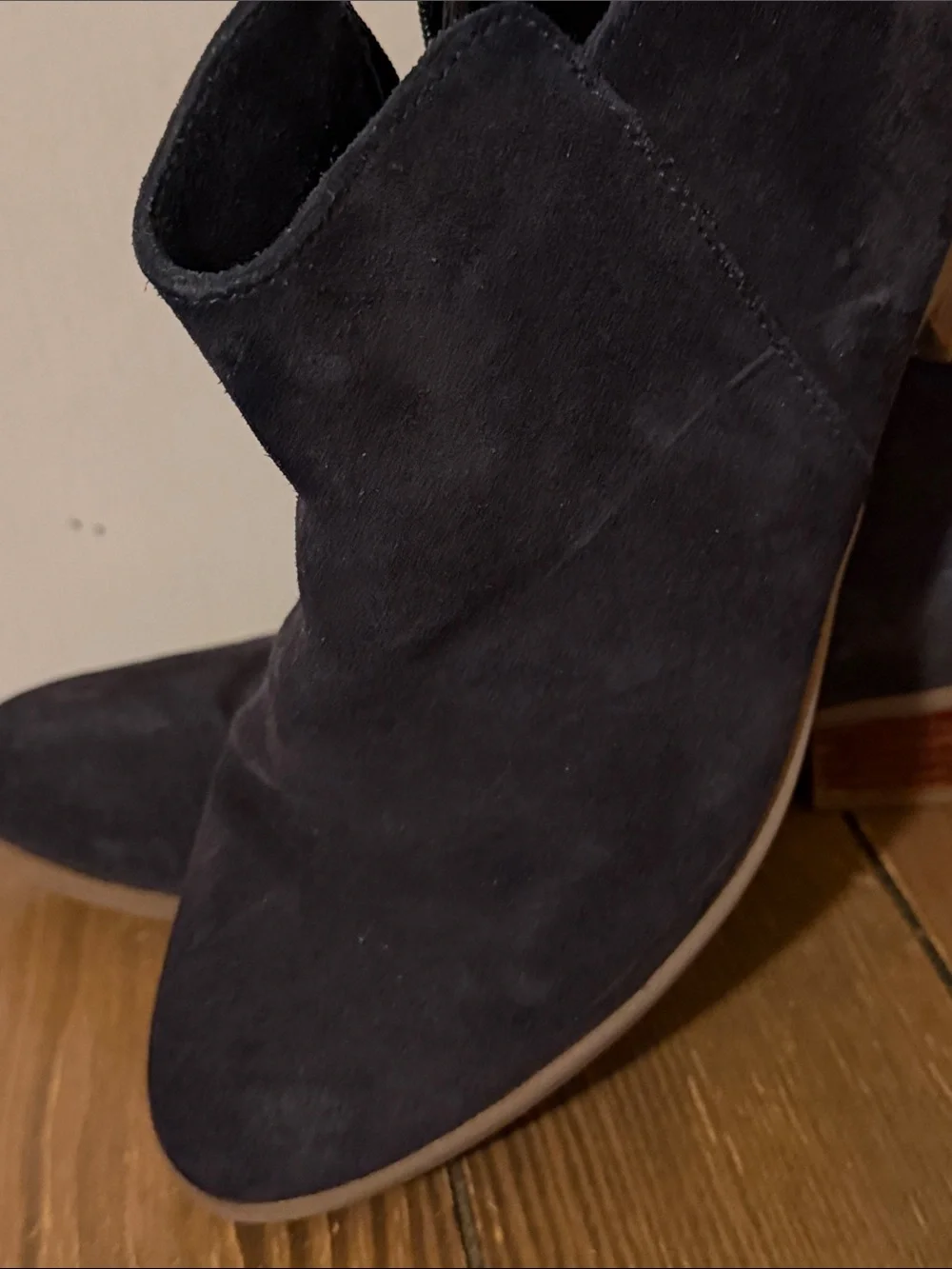 Diba Dark Blue Suede Ankle Booties